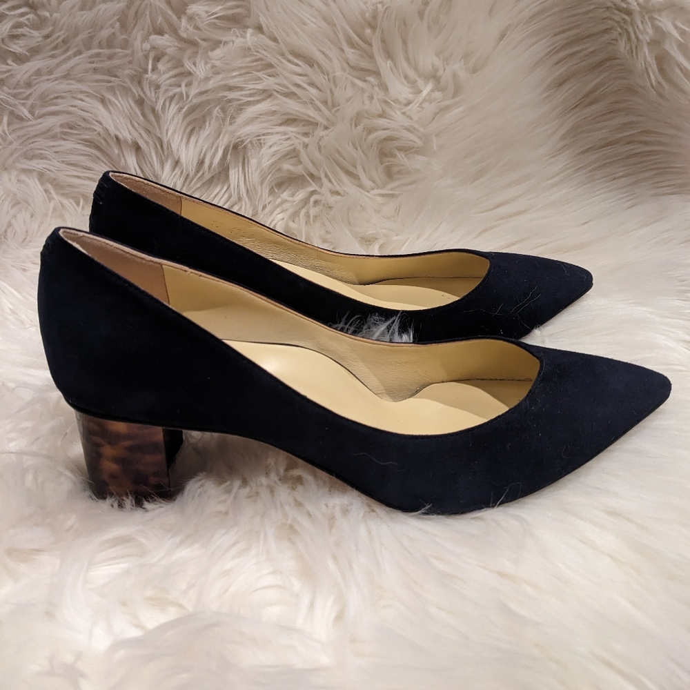 Navy suede heels
